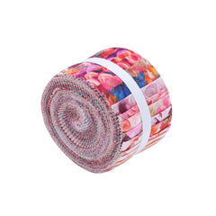 CraftsFabrics Floral Radiance 20Pcs 2.5"x44" Wide 100% Cotton Jelly Roll for Quilting, Scrapbooking, Sewing, Arts & Crafts, Patchwork