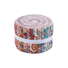 CraftsFabrics Floral Artistry – Vibrant Prints Jelly Roll 20pcs – 100% Cotton Precut Fabric Strips