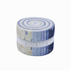 CraftsFabrics Blue & Neutral Printed Cotton Jelly Roll – 20 Pre-Cut Fabric Strips