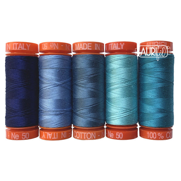 Oceans by Karen Nyberg 5 Small Spools Cotton 50WT Ideal for Quilting, Crafting, Sewing and Embroidery