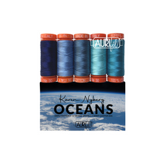 Oceans by Karen Nyberg 5 Small Spools Cotton 50WT Ideal for Quilting, Crafting, Sewing and Embroidery