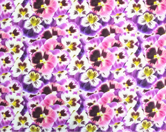 Little Johnny Pansies Purple 100% Cotton 150cm Wide Digitally Printed Fabric Ideal for Crafting, Sewing, Patchwork, Dressmaking