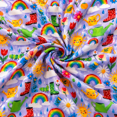 Rose &amp; Hubble, Himmelblauer Stoff mit kleinen Blümchenmustern, Meterware/Halbmeter/Fat Quarter, 100 % Baumwoll-Popeline zum Quilten, Schneidern (CP0938 SKY) 