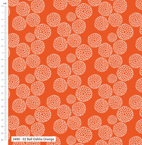 The Craft Cotton Co. Loose Fabric Lilycraft Fire by Savanna Rawson 100% Cotton 112cm Wide Floral Retro Print