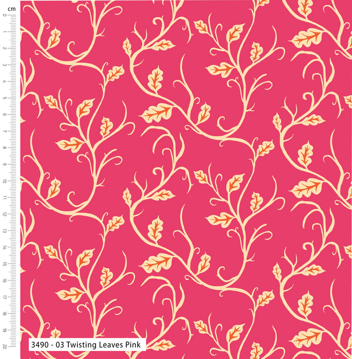 The Craft Cotton Co. Loose Fabric Lilycraft Fire by Savanna Rawson 100% Cotton 112cm Wide Floral Retro Print