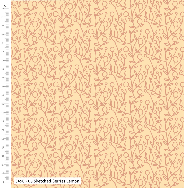 The Craft Cotton Co. Loose Fabric Lilycraft Fire by Savanna Rawson 100% Cotton 112cm Wide Floral Retro Print