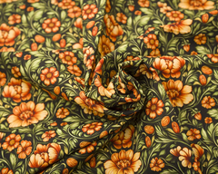 Little Johnny Mindy Floral Black Cotton Fabric - MINCOT5-01