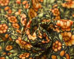 Little Johnny Mindy Floral Black Cotton Fabric - MINCOT5-01
