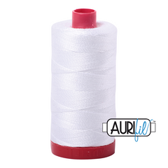 Aurifil 12wt Thread – 100% Cotton – 356 yd – White - #2024