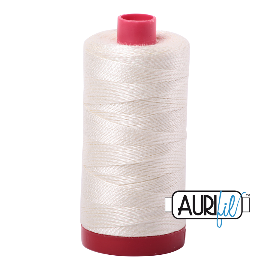 Aurifil 12wt Thread – 100% Cotton – 356 yd – Chalk - #2026
