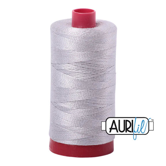Aurifil Mako Cotton Thread 12wt 325 Meters/356 Yards- #2615 Aluminium