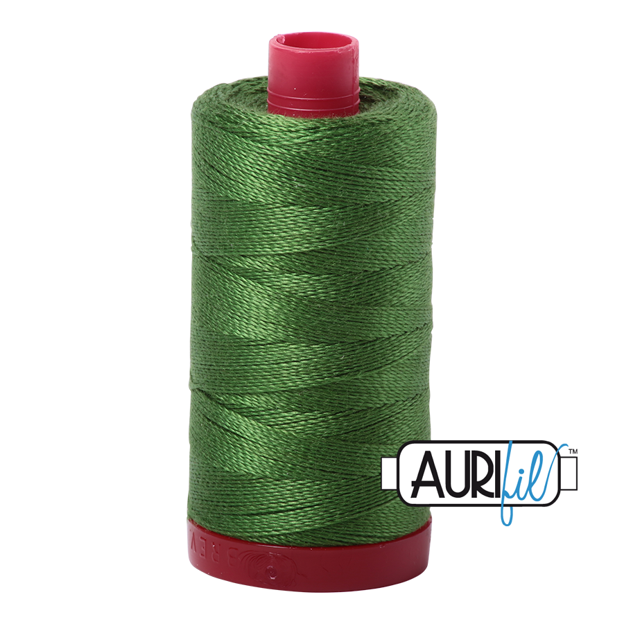 Aurifil 12wt Thread – 100% Cotton – 356 yd – Dark Grass Green - #5018