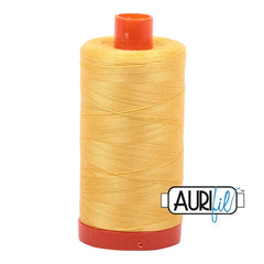 Aurifil Mako Cotton Thread Solid 50WT Cotton Single Spool 1422 yd Ideal for Machine Embroidery, Quilting and Sewing - Pale Yellow