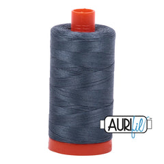 Aurifil Mako Cotton Thread Solid 50WT Cotton Single Spool 1422 yd Ideal for Machine Embroidery, Quilting and Sewing - Medium Grey