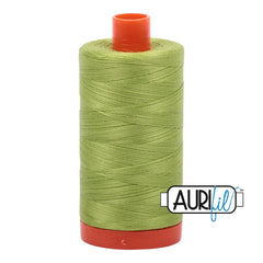 Aurifil Mako Cotton Thread Solid 50WT Cotton Single Spool 1422 yd Ideal for Machine Embroidery, Quilting and Sewing - Spring Green