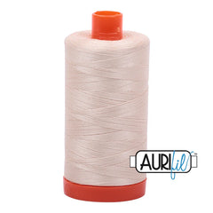 Aurifil Mako Cotton Thread Solid 50WT Cotton Single Spool 1422 yd Ideal for Machine Embroidery, Quilting and Sewing - Light sand