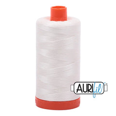 Aurifil Mako Cotton Thread Solid 50WT Cotton Single Spool 1422 yd Ideal for Machine Embroidery, Quilting and Sewing - Chalk