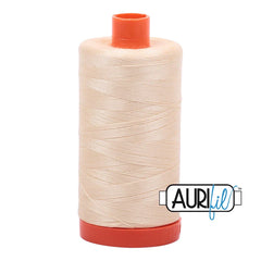 Aurifil Mako Cotton Thread Solid 50WT Cotton Single Spool 1422 yd Ideal for Machine Embroidery, Quilting and Sewing - Butter Cream