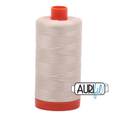 Aurifil Mako Cotton Thread Solid 50WT Cotton Single Spool 1422 yd Ideal for Machine Embroidery, Quilting and Sewing - Light Beige