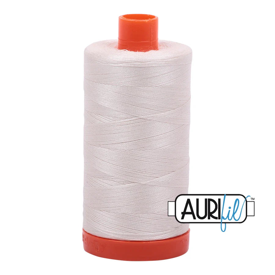 Aurifil Mako Cotton Thread Solid 50WT Cotton Single Spool 1422 yd Ideal for Machine Embroidery, Quilting and Sewing - Muslin