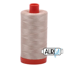 Aurifil Mako Cotton Thread Solid 50WT Cotton Single Spool 1422 yd Ideal for Machine Embroidery, Quilting and Sewing - Ermine