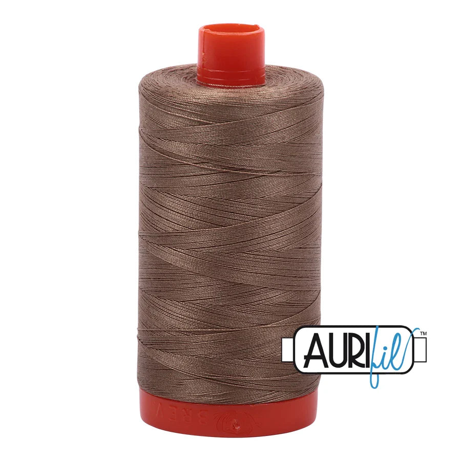 Aurifil Mako Cotton Thread Solid 50WT Cotton Single Spool 1422 yd Ideal for Machine Embroidery, Quilting and Sewing - Sandstone