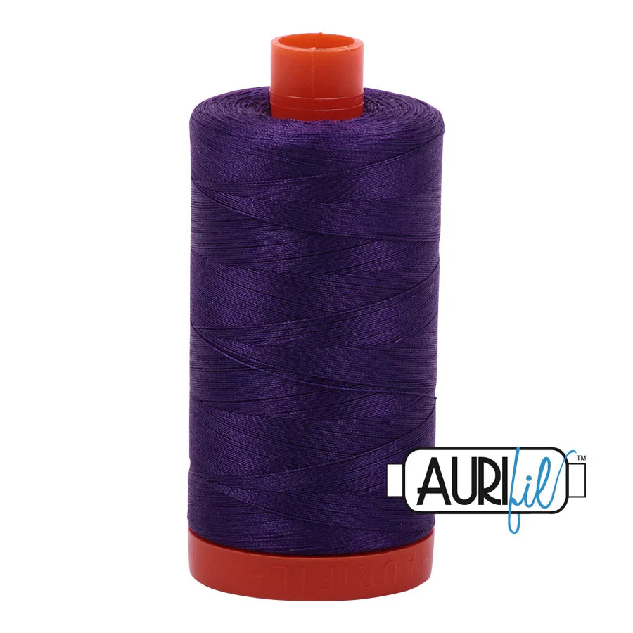 Aurifil Mako Cotton Thread Solid 50WT Cotton Single Spool 1422 yd Ideal for Machine Embroidery, Quilting and Sewing - Medium Purple