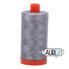 Aurifil Mako Cotton Thread Solid 50WT Cotton Single Spool 1422 yd Ideal for Machine Embroidery, Quilting and Sewing - Solid Grey