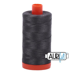 Aurifil Mako Cotton Thread Solid 50WT Cotton Single Spool 1422 yd Ideal for Machine Embroidery, Quilting and Sewing - Pewter