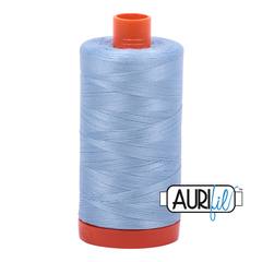 Aurifil Mako-Baumwolle, massiv, 50 WT, Robin Egg-Baumwolle, 1 große Spule – 1 x 1280 m, ideal für Maschinenstickerei, Quilten und Nähen