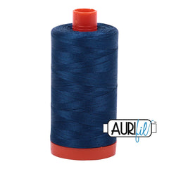 Aurifil Mako Cotton Thread Solid 50WT Cotton Single Spool 1422 yd Ideal for Machine Embroidery, Quilting and Sewing - Medium Delft Blue