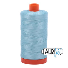 Aurifil Mako Cotton Thread Solid 50WT Cotton Single Spool 1422 yd Ideal for Machine Embroidery, Quilting and Sewing - Light Grey Turquoise