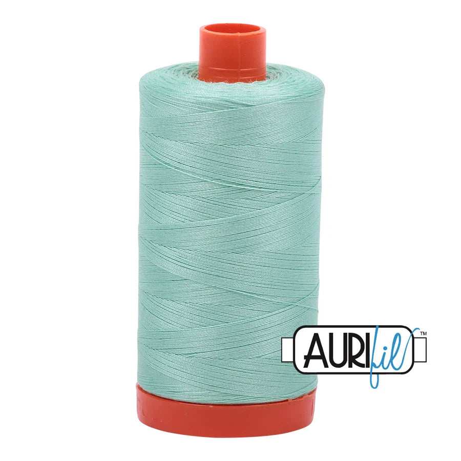 Aurifil Mako Cotton Thread Solid 50WT Cotton Single Spool 1422 yd Ideal for Machine Embroidery, Quilting and Sewing - Medium Mint