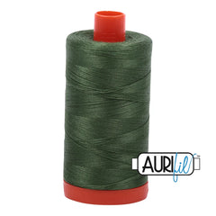 Aurifil Mako Cotton Thread Solid 50WT Cotton Single Spool 1422 yd Ideal for Machine Embroidery, Quilting and Sewing - Dark Grass Green