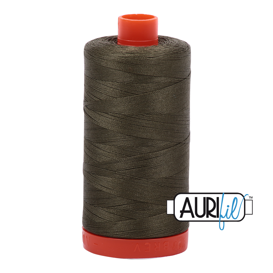 Aurifil Mako Cotton Thread Solid 50wt 1422yds Army Green