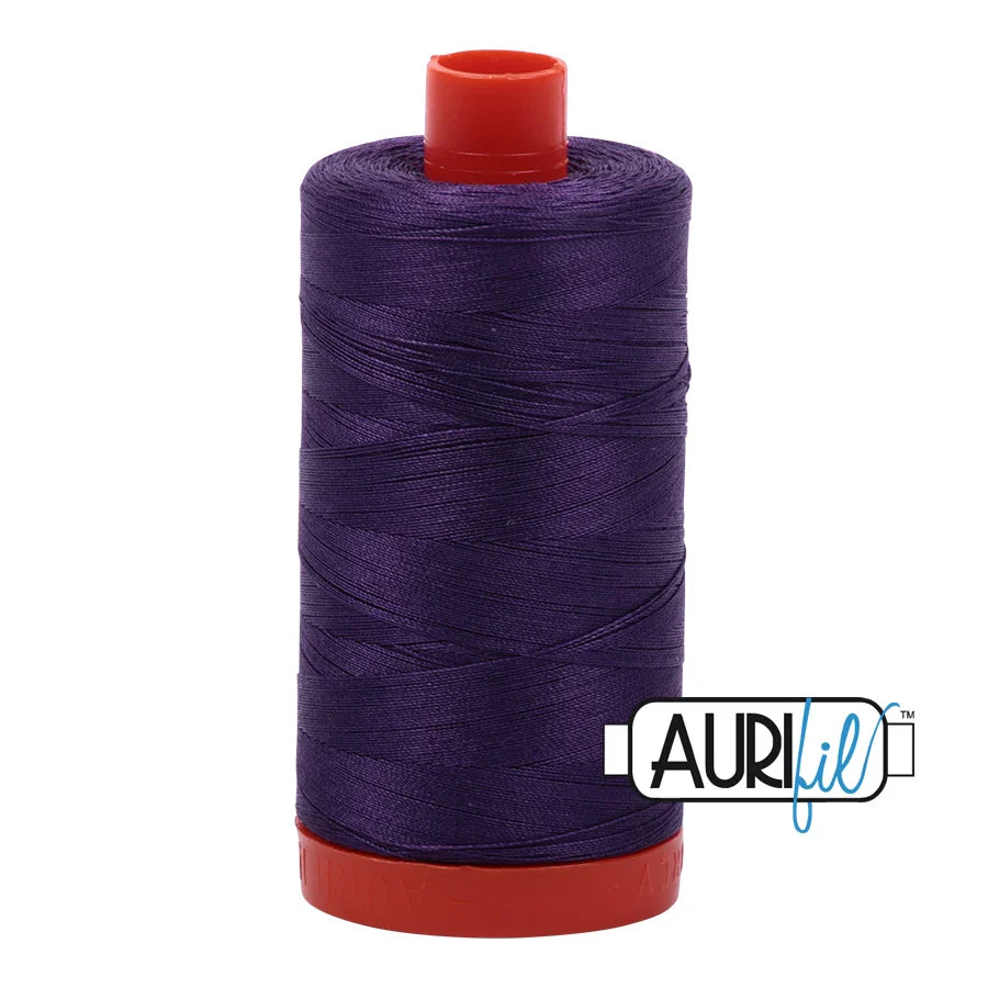 Aurifil Mako Cotton Thread Solid 50WT Cotton Single Spool 1422 yd Ideal for Machine Embroidery, Quilting and Sewing - Eggplant