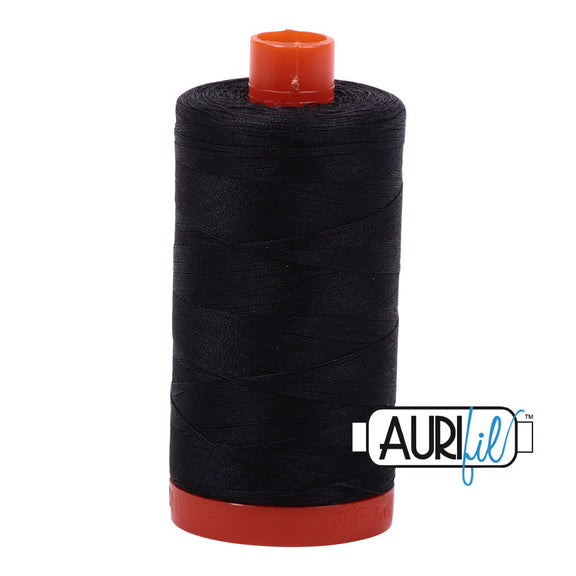 Aurifil Mako Cotton Thread Solid 50wt (1422 Yards / 1300 Meters) - Very Dark Grey