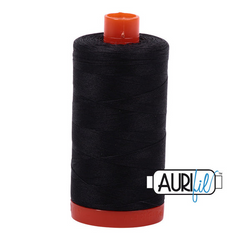 Aurifil Mako Cotton Thread Solid 50wt (1422 Yards / 1300 Meters) - Very Dark Grey