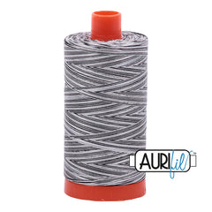 Aurifil Mako Cotton Thread Solid 50WT Cotton Single Spool 1422 yd Ideal for Machine Embroidery, Quilting and Sewing - Gray/White