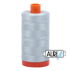 Aurifil Mako Cotton Thread Solid 50WT Cotton Single Spool 1422 yd Ideal for Machine Embroidery, Quilting and Sewing - Light Grey Blue
