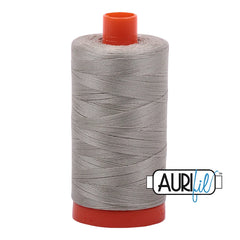 Aurifil Mako Cotton Thread Solid 50WT Cotton Single Spool 1422 yd Ideal for Machine Embroidery, Quilting and Sewing - Light Grey