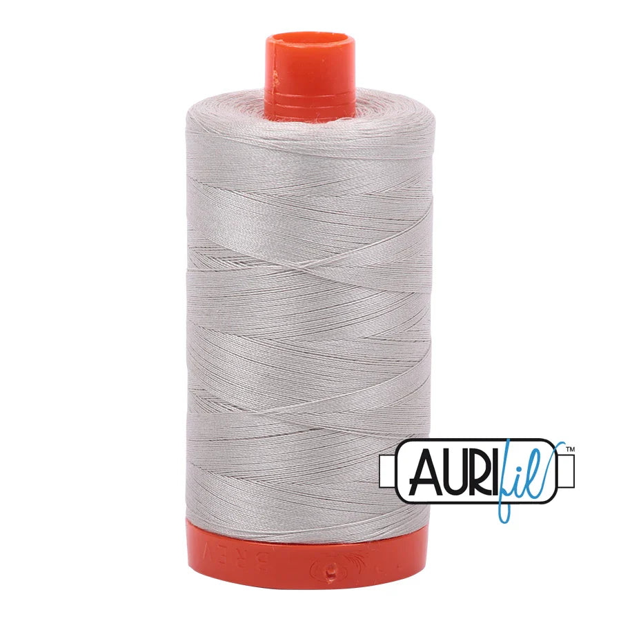 Aurifil Mako Cotton Thread Solid 50WT Cotton Single Spool 1422 yd Ideal for Machine Embroidery, Quilting and Sewing - Moonshine