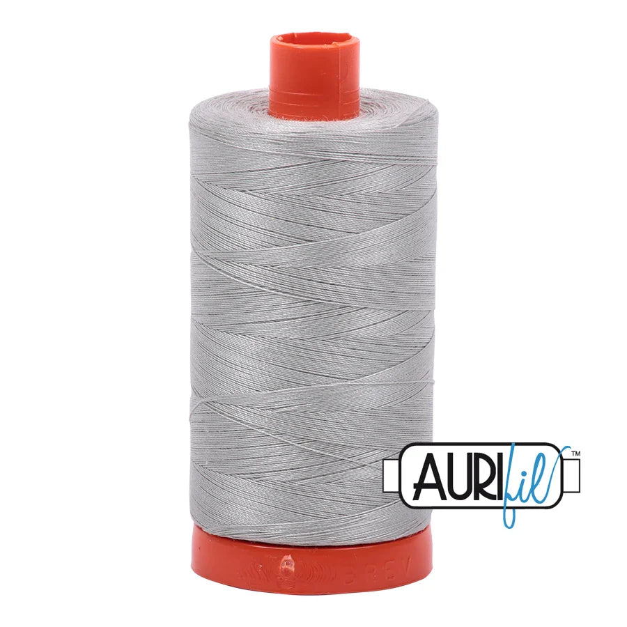 Aurifil Mako Cotton Thread Solid 50WT Cotton Single Spool 1422 yd Ideal for Machine Embroidery, Quilting and Sewing - Airstream