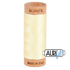Aurifil Cotton Mako 80wt Thread 306 Yards for Sewing - Light Lemon #2110
