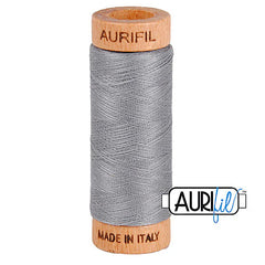 Aurifil Cotton Mako 80wt Thread 306 Yards for Sewing - Grey #2605