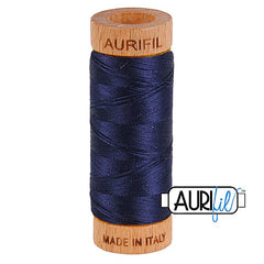 Aurifil Cotton Mako 80wt Thread 306 Yards for Sewing - Very Dark Navy #2785