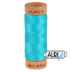 Aurifil Cotton Mako 80wt Thread 306 Yards for Sewing - Turquoise #2810