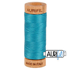 Aurifil Cotton Mako 80wt Thread 306 Yards for Sewing - Dark Turquoise #4182