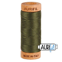 Aurifil Cotton Mako 80wt Thread 306 Yards for Sewing - Dark Green #5012