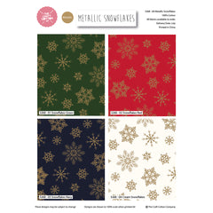 Metallic Snowflakes-Christmas Cotton 5pc Fat Quarters Bundles For Quilting and Crafting